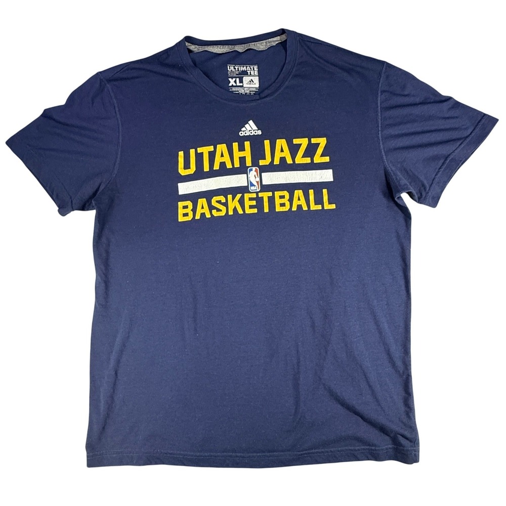 Adidas Ultimate Tee Utah Jazz Basketball Shirt Navy Blue‎ XL Polyester Mens